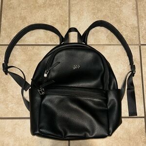 Freshly Picked Everyday Backpack in black vegan leather with changing mat